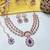 Blue rose gold premium designer american diamond and stone work necklace set