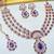 Blue rose gold premium designer american diamond and stone work necklace set