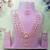 Pink rose gold premium designer american diamond and stone work necklace set