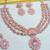Pink rose gold premium designer american diamond and stone work necklace set
