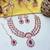 Purple rose gold premium designer american diamond and stone work necklace set