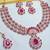 Pink rose gold premium designer american diamond and stone work necklace set