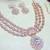 White rose gold premium designer american diamond and stone work necklace set