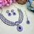 Blue rhodium premium designer american diamond and stone work necklace set