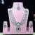 Green rhodium premium designer american diamond and stone work necklace set