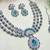 Green rhodium premium designer american diamond and stone work necklace set