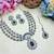 Green rhodium premium designer american diamond and stone work necklace set