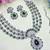 Green rhodium premium designer american diamond and stone work necklace set