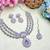 Purple rhodium premium designer american diamond and stone work necklace set