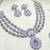 Purple rhodium premium designer american diamond and stone work necklace set