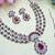 Maroon rhodium premium designer american diamond and stone work necklace set