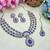 Blue rhodium premium designer american diamond and stone work necklace set