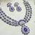 Blue rhodium premium designer american diamond and stone work necklace set