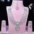 Pink rhodium premium designer american diamond and stone work necklace set