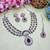 Purple rhodium premium designer american diamond and stone work necklace set