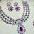 Purple rhodium premium designer american diamond and stone work necklace set
