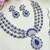 Blue rhodium premium designer american diamond and stone work necklace set