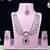 Pink rhodium premium designer american diamond and stone work necklace set