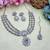 White rhodium premium designer american diamond and stone work necklace set