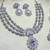 White rhodium premium designer american diamond and stone work necklace set