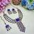 Blue yellow gold premium designer american diamond and stone work necklace set