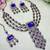 Blue yellow gold premium designer american diamond and stone work necklace set