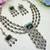 Green yellow gold premium designer american diamond and stone work necklace set