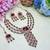 Maroon yellow gold premium designer american diamond and stone work necklace set