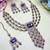 Blue yellow gold premium designer american diamond and stone work necklace set