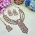 Pink yellow gold premium designer american diamond and stone work necklace set