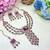 Purple yellow gold premium designer american diamond and stone work necklace set