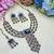 Blue yellow gold premium designer american diamond and stone work necklace set