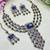 Blue yellow gold premium designer american diamond and stone work necklace set