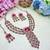 Pink yellow gold premium designer american diamond and stone work necklace set