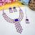 Blue rose gold premium designer american diamond and stone work necklace set