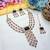 Green rose gold premium designer american diamond and stone work necklace set