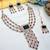 Green rose gold premium designer american diamond and stone work necklace set
