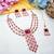 Maroon rose gold premium designer american diamond and stone work necklace set