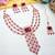 Maroon rose gold premium designer american diamond and stone work necklace set