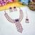 Blue rose gold premium designer american diamond and stone work necklace set