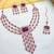 Purple rose gold premium designer american diamond and stone work necklace set