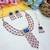 Blue rose gold premium designer american diamond and stone work necklace set