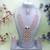 White rose gold premium designer american diamond and stone work necklace set