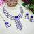 Blue rhodium premium designer american diamond and stone work necklace set