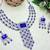 Blue rhodium premium designer american diamond and stone work necklace set