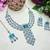 Green rhodium premium designer american diamond and stone work necklace set
