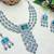 Green rhodium premium designer american diamond and stone work necklace set