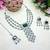 Green rhodium premium designer american diamond and stone work necklace set