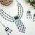 Green rhodium premium designer american diamond and stone work necklace set