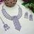 Purple rhodium premium designer american diamond and stone work necklace set